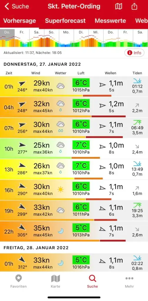 Bild der App Windfinder