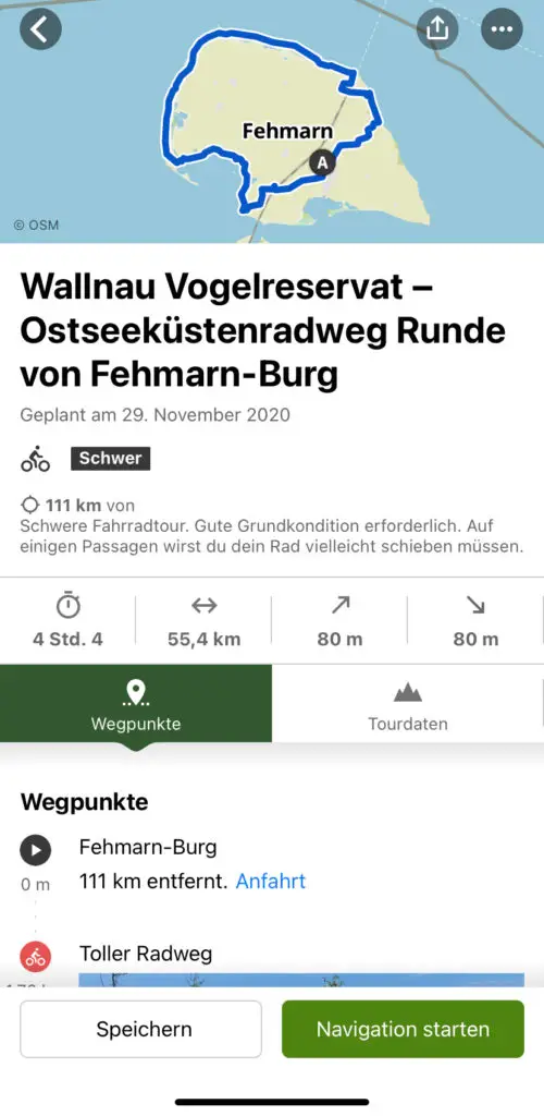 Abbildung der App Komoot