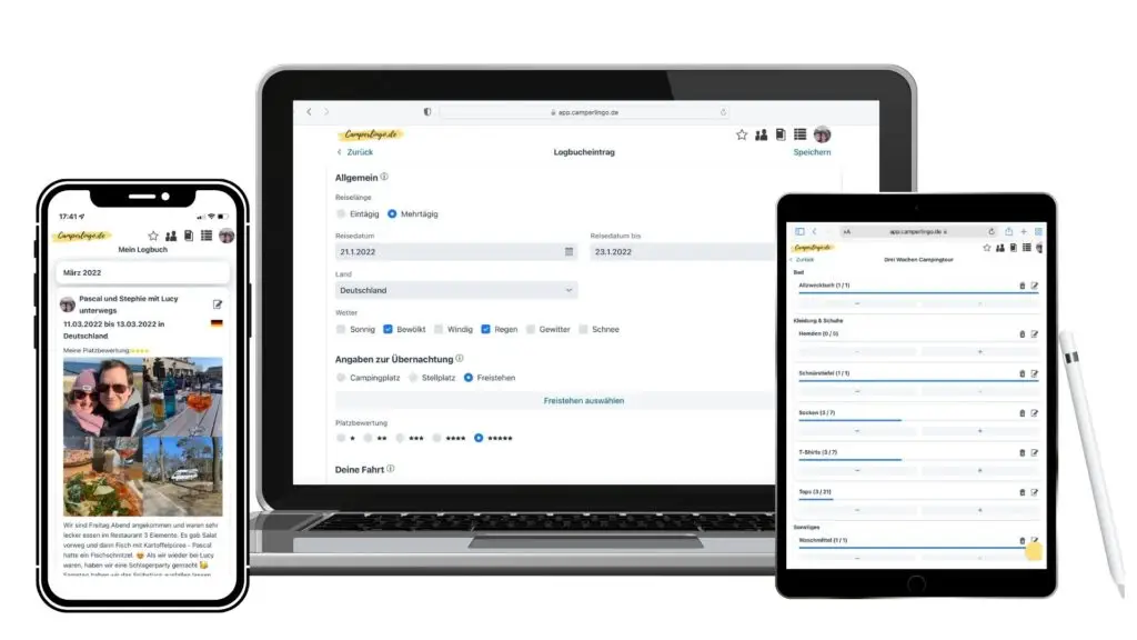 Website dargestellt auf unterschiedlichen Endgeräten